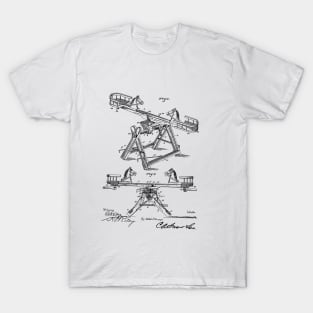 Seesaw and Merry-go-round Vintage Patent Hand Drawing T-Shirt